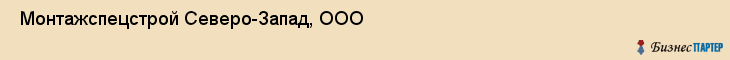  Монтажспецстрой Северо-Запад, ООО , Санкт-Петербург