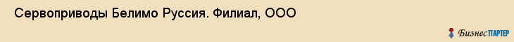  Сервоприводы Белимо Руссия. Филиал, ООО , Санкт-Петербург
