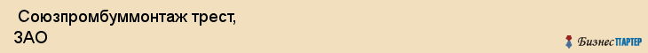 Союзпромбуммонтаж трест, ЗАО , Санкт-Петербург