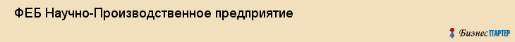  ФЕБ Научно-Производственное предприятие , Санкт-Петербург