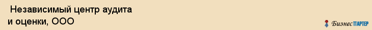  Независимый центр аудита и оценки, ООО , Санкт-Петербург