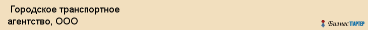  Городское транспортное агентство, ООО , Санкт-Петербург