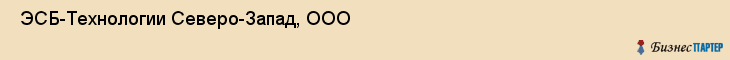  ЭСБ-Технологии Северо-Запад, ООО , Санкт-Петербург