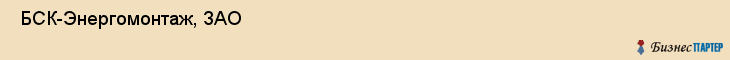  БСК-Энергомонтаж, ЗАО , Санкт-Петербург