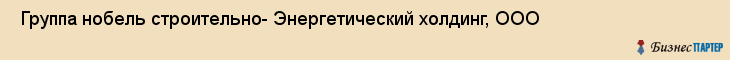  Группа нобель строительно- Энергетический холдинг, ООО , Санкт-Петербург