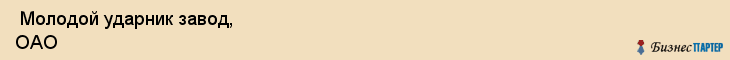  Молодой ударник завод, ОАО , Санкт-Петербург