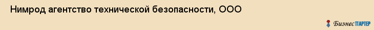  Нимрод агентство технической безопасности, ООО , Санкт-Петербург