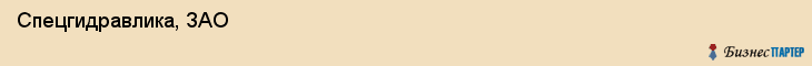  Спецгидравлика, ЗАО , Санкт-Петербург