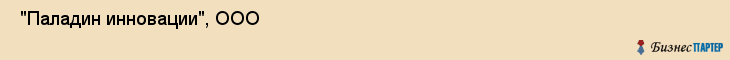  "Паладин инновации", ООО , Санкт-Петербург