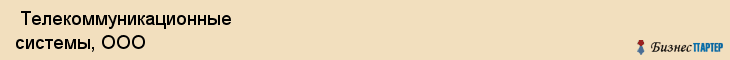  Телекоммуникационные системы, ООО , Санкт-Петербург