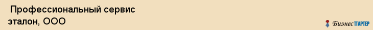  Профессиональный сервис эталон, ООО , Санкт-Петербург