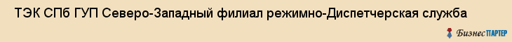  ТЭК СПб ГУП Северо-Западный филиал режимно-Диспетчерская служба , Санкт-Петербург