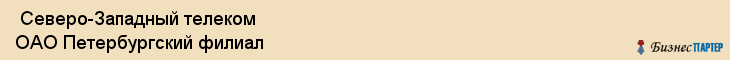  Северо-Западный телеком ОАО Петербургский филиал , Санкт-Петербург