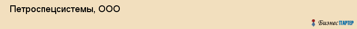  Петроспецсистемы, ООО , Санкт-Петербург