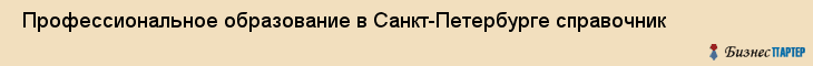  Профессиональное образование в Санкт-Петербурге справочник , Санкт-Петербург