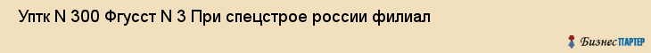  Уптк N 300 Фгусст N 3 При спецстрое россии филиал , Санкт-Петербург
