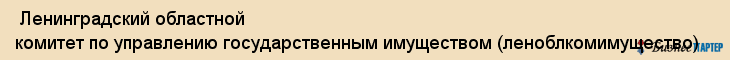  Ленинградский областной комитет по управлению государственным имуществом (леноблкомимущество) , Санкт-Петербург