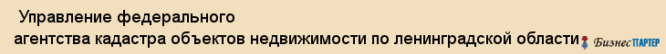  Управление федерального агентства кадастра объектов недвижимости по ленинградской области , Санкт-Петербург