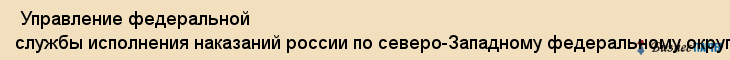  Управление федеральной службы исполнения наказаний россии по северо-Западному федеральному округу , Санкт-Петербург