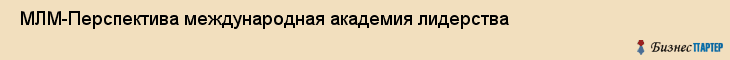 МЛМ-Перспектива международная академия лидерства , Санкт-Петербург