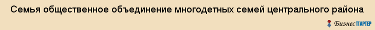  Семья общественное объединение многодетных семей центрального района , Санкт-Петербург