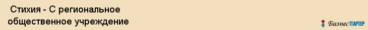 Стихия - С региональное общественное учреждение , Санкт-Петербург