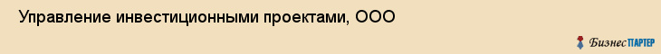  Управление инвестиционными проектами, ООО , Санкт-Петербург