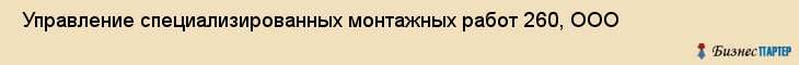  Управление специализированных монтажных работ 260, ООО , Санкт-Петербург