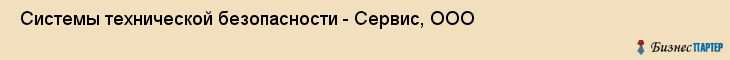  Системы технической безопасности - Сервис, ООО , Санкт-Петербург