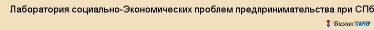  Лаборатория социально-Экономических проблем предпринимательства при СПб гуэф , Санкт-Петербург