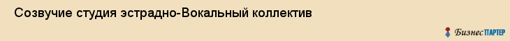  Созвучие студия эстрадно-Вокальный коллектив , Санкт-Петербург
