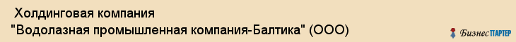  Холдинговая компания "Водолазная промышленная компания-Балтика" (ООО) , Санкт-Петербург