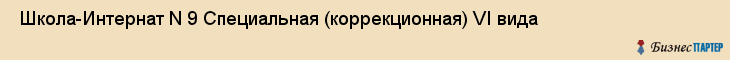  Школа-Интернат N 9 Специальная (коррекционная) VI вида , Санкт-Петербург