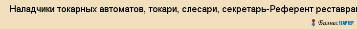  Наладчики токарных автоматов, токари, слесари, секретарь-Референт реставрационный профессиональный лицей , Санкт-Петербург