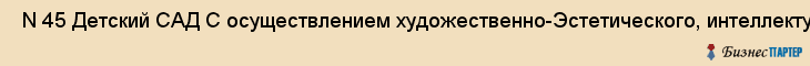  N 45 Детский САД С осуществлением художественно-Эстетического, интеллектуального и физического развития , Санкт-Петербург