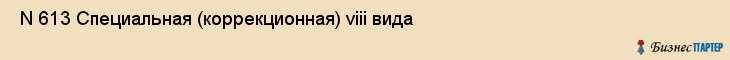  N 613 Специальная (коррекционная) viii вида , Санкт-Петербург