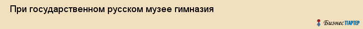  При государственном русском музее гимназия , Санкт-Петербург