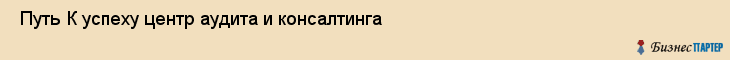  Путь К успеху центр аудита и консалтинга , Санкт-Петербург