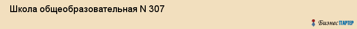  Школа общеобразовательная N 307 , Санкт-Петербург