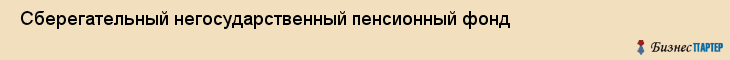  Сберегательный негосударственный пенсионный фонд , Санкт-Петербург