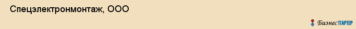  Спецэлектронмонтаж, ООО , Санкт-Петербург