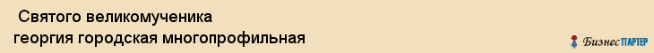 Святого великомученика георгия городская многопрофильная , Санкт-Петербург