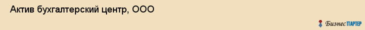  Актив бухгалтерский центр, ООО , Санкт-Петербург