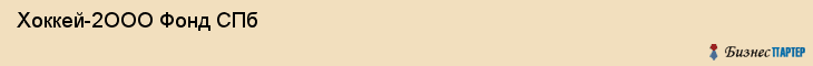  Хоккей-2ООО Фонд СПб , Санкт-Петербург