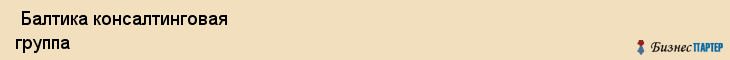  Балтика консалтинговая группа , Санкт-Петербург