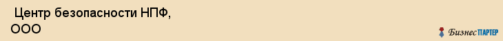  Центр безопасности НПФ, ООО , Санкт-Петербург