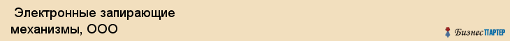  Электронные запирающие механизмы, ООО , Санкт-Петербург