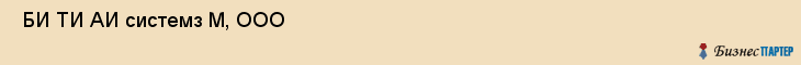  БИ ТИ АИ системз М, ООО , Санкт-Петербург