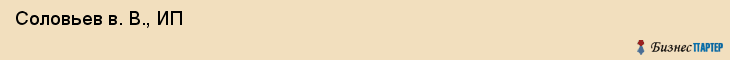  Соловьев в. В., ИП , Санкт-Петербург