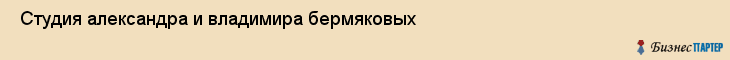  Студия александра и владимира бермяковых , Санкт-Петербург